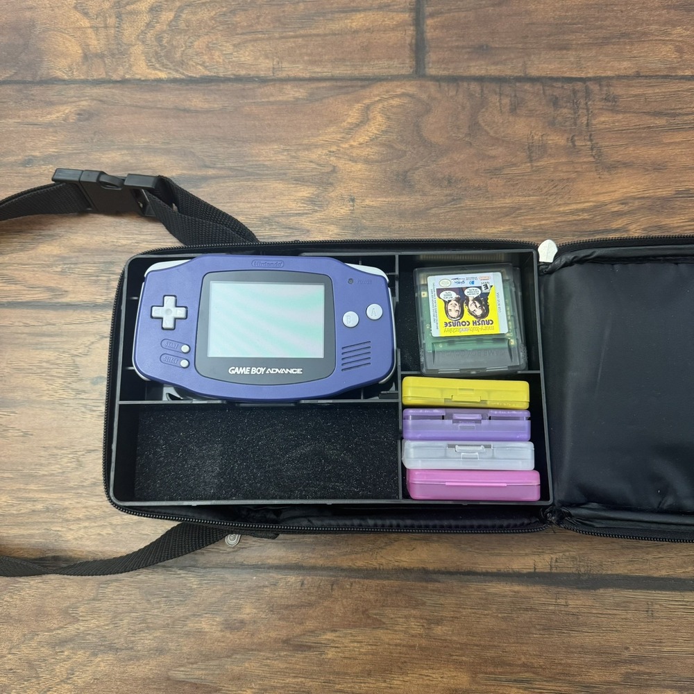 Nintendo Game Boy Advance Indigo Blue Tested Working With Case and 5 Games!